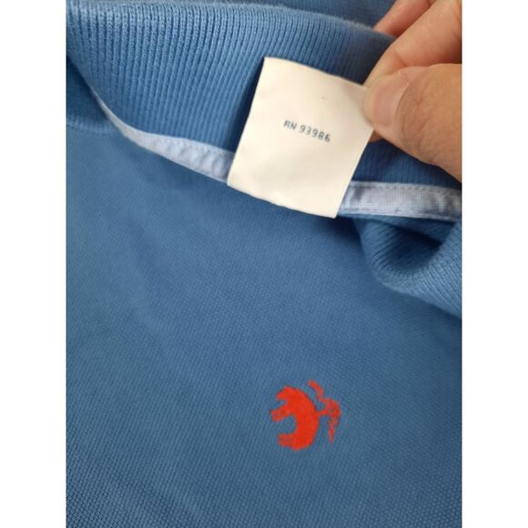 Brooks Brothers 1818 Men 2XL Slim Fit Knit Polo Long Sleeve Blue Embroider Logo - Picture 6 of 9
